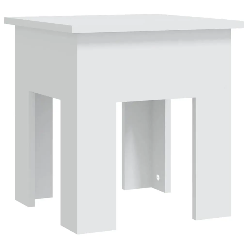 Coffee Table White 15.7x15.7x16.5 Inch Engineered Wood Living Room Table
