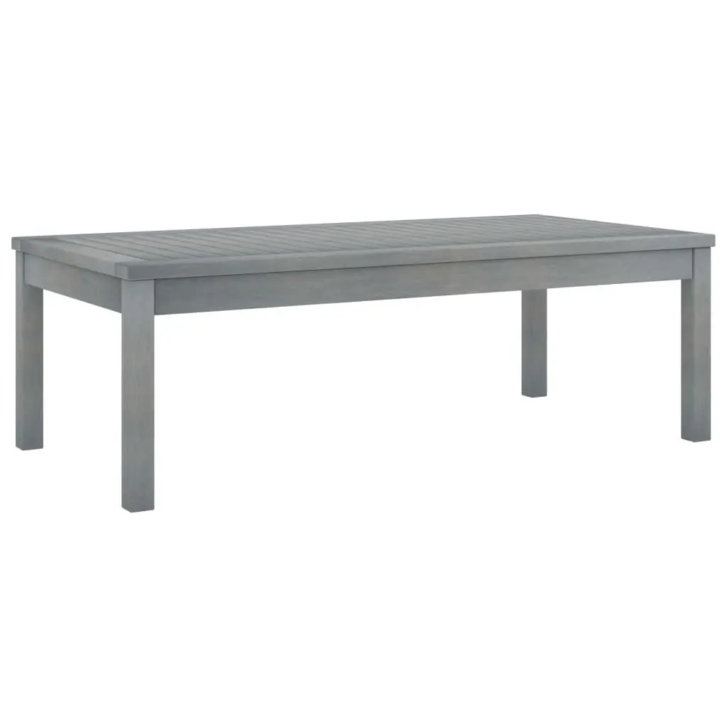 Gray Solid Acacia Wood Coffee Table 39.4x19.7x13 Inches Living Room Furniture