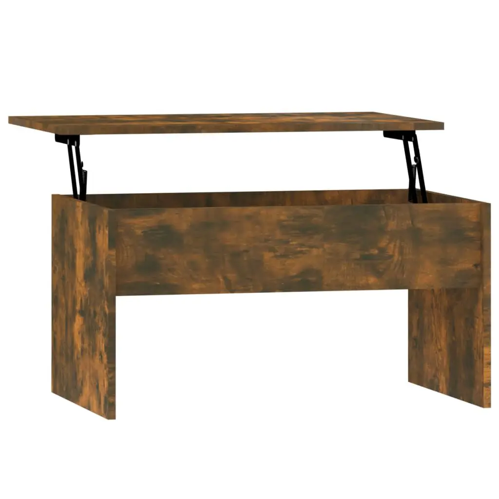 Smoked Oak Engineered Wood Coffee Table 31.5x19.9x16.3 Inches Living Room
