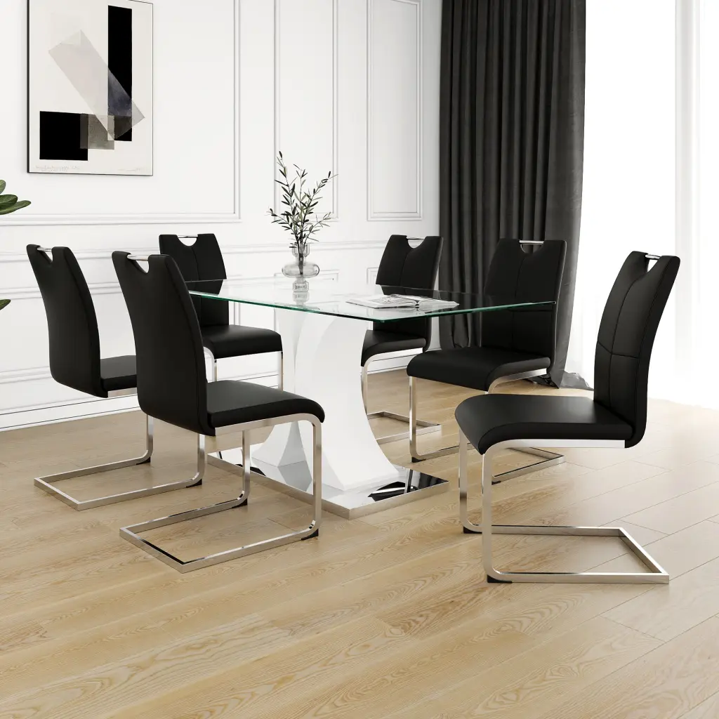 Modern Glass Table Elegant Transparent Design Long-lasting Tempered Glass youngmagic