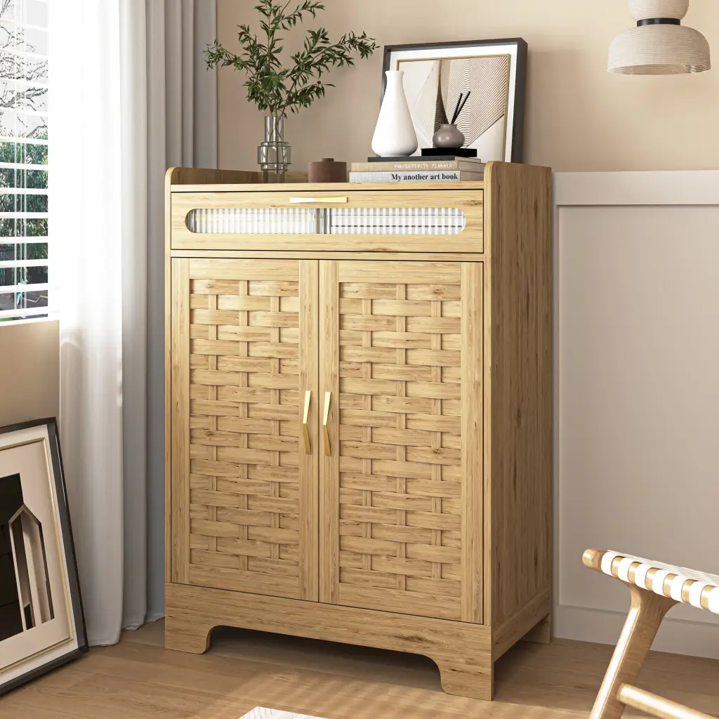 Coffee Bar Cabinet Modern Farmhouse Buffet Sideboard Drawer and Storage xiewan