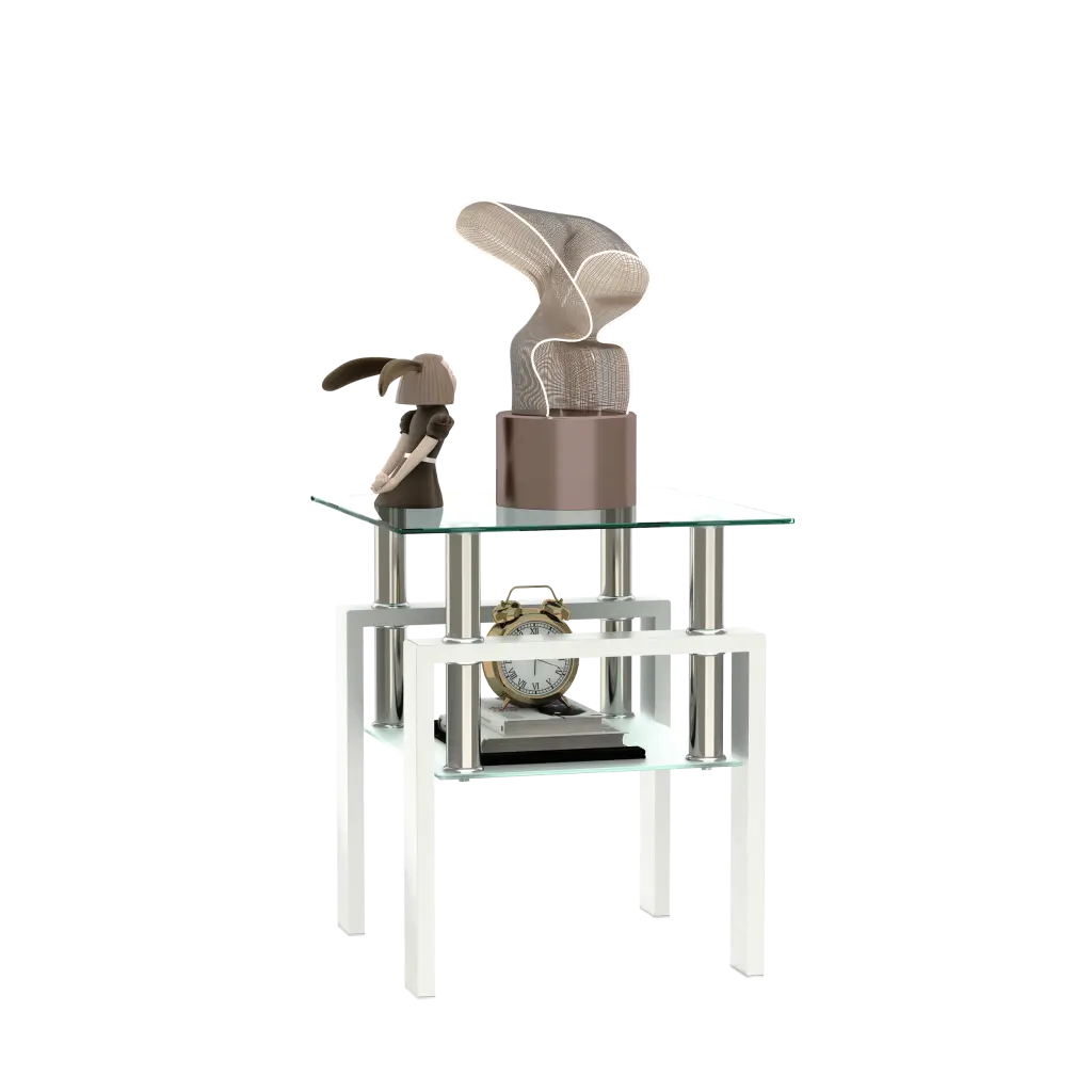 Modern Square Tempered Crystal Tea Table Coffee Table End Table jws-w241