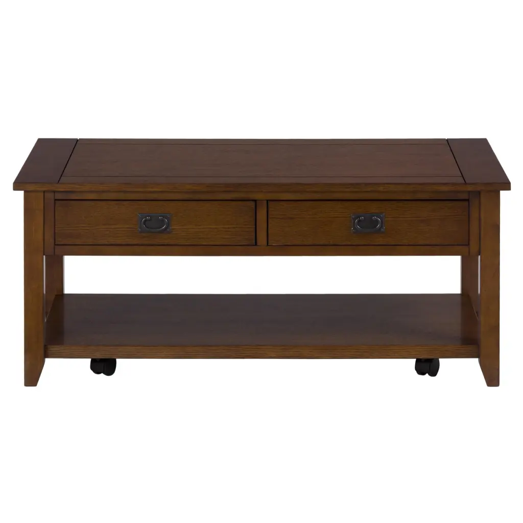 Jofran 1032 Series Rustic Style Cocktail Table Mission Oak Set 2