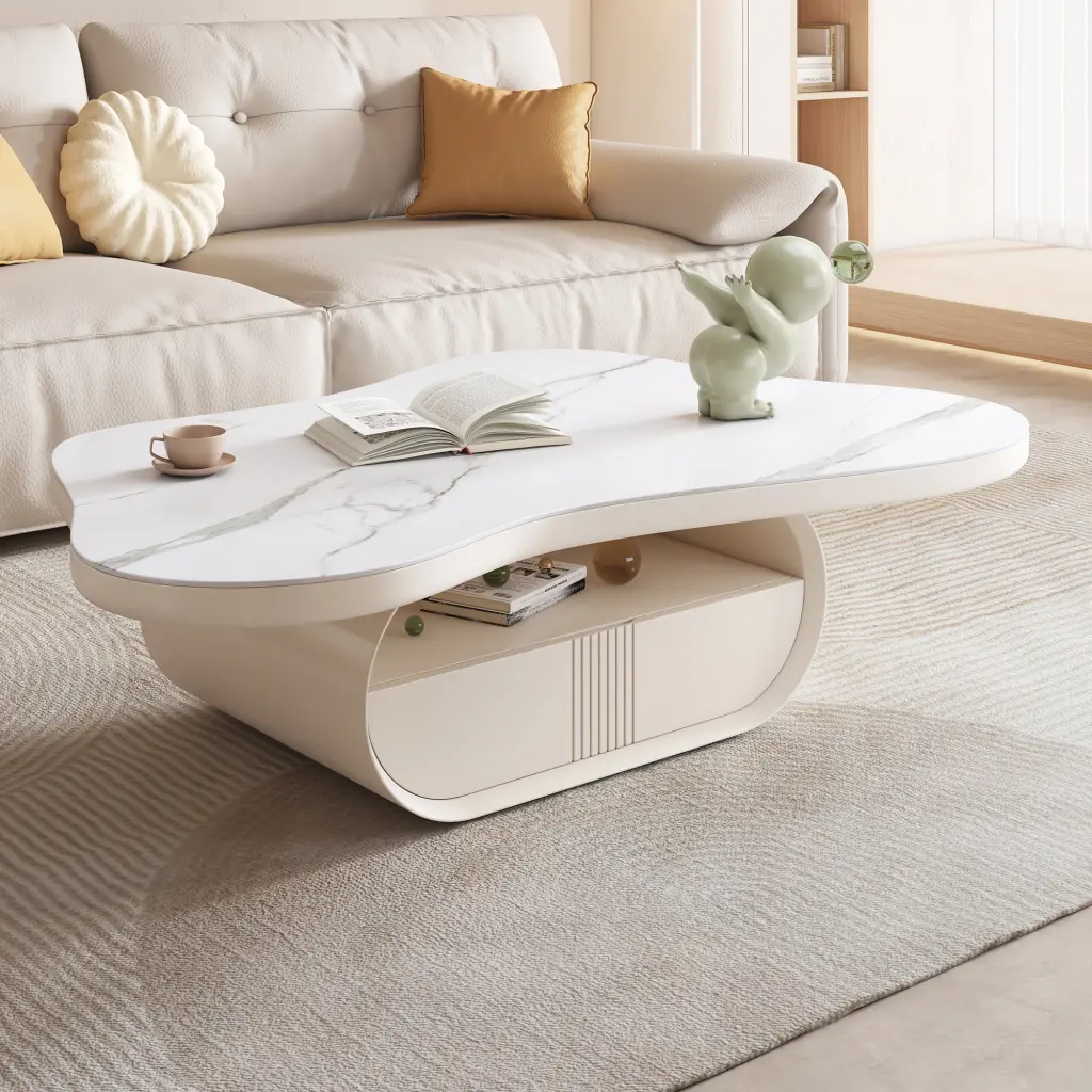 Creative Cloud Rock Panel Coffee Table Set TV Cabinet Living Room VQN
