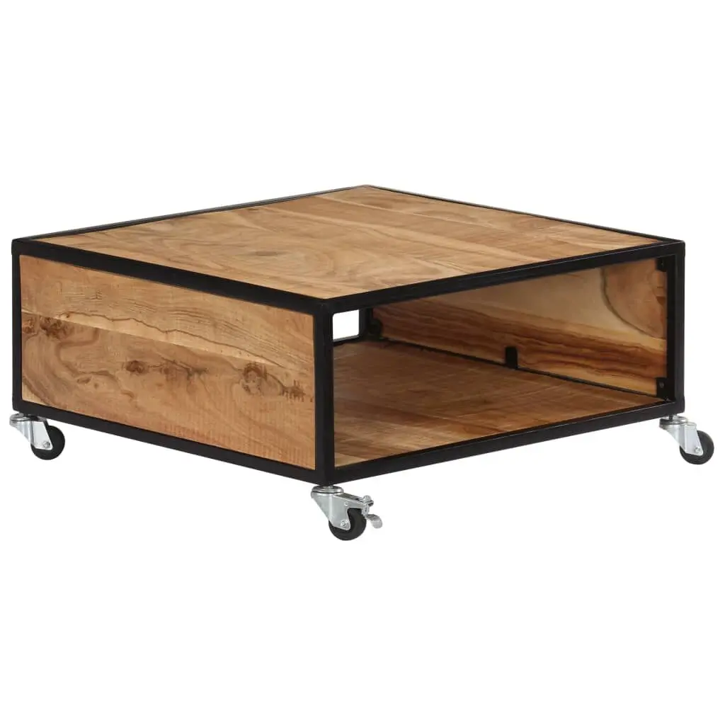 27.5x27.5x12.5 Inch Solid Acacia Wood Coffee Table