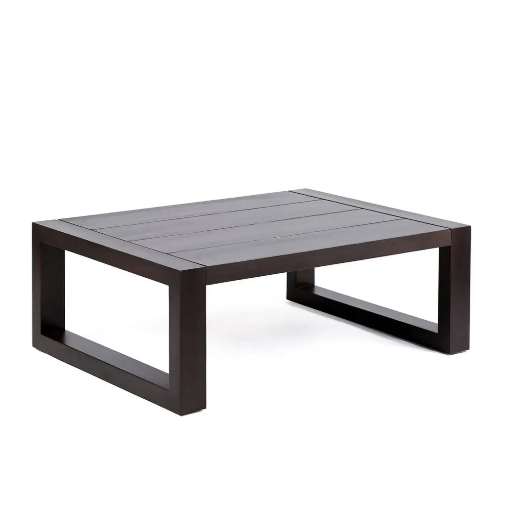 Afuera Living Dark Solid Eucalyptus Outdoor Patio Coffee Table Earth Finish