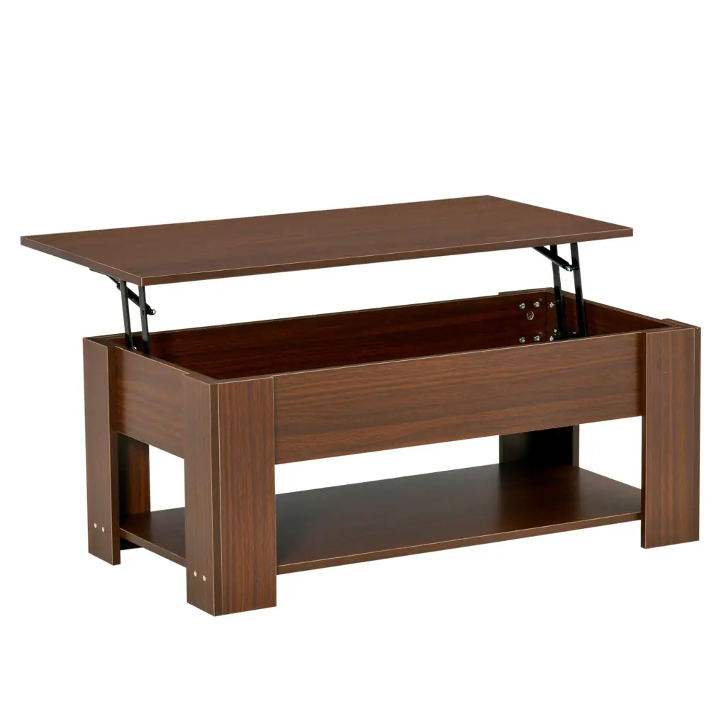 Homcom 39 Inch Lift Top Coffee Table Hidden Storage Compartment aosom business