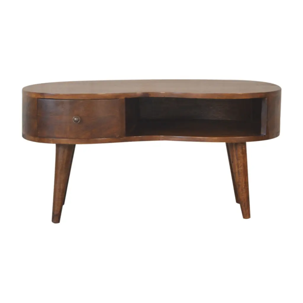 Chestnut Wave Coffee Table Chestnut Solid Wood Living Room Table artisan furniture