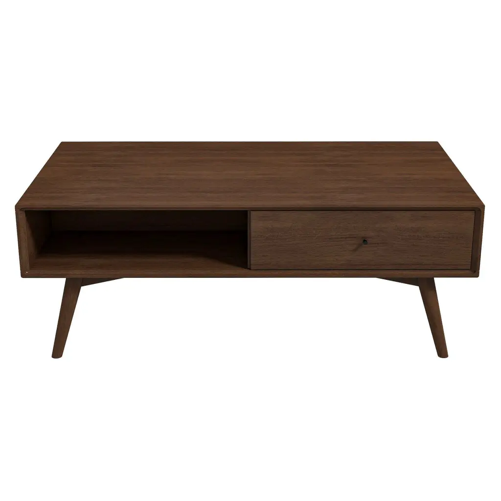 Caroline Walnut Coffee Table Walnut Brown Open Storage Living Room Furniture ashcroft furniture