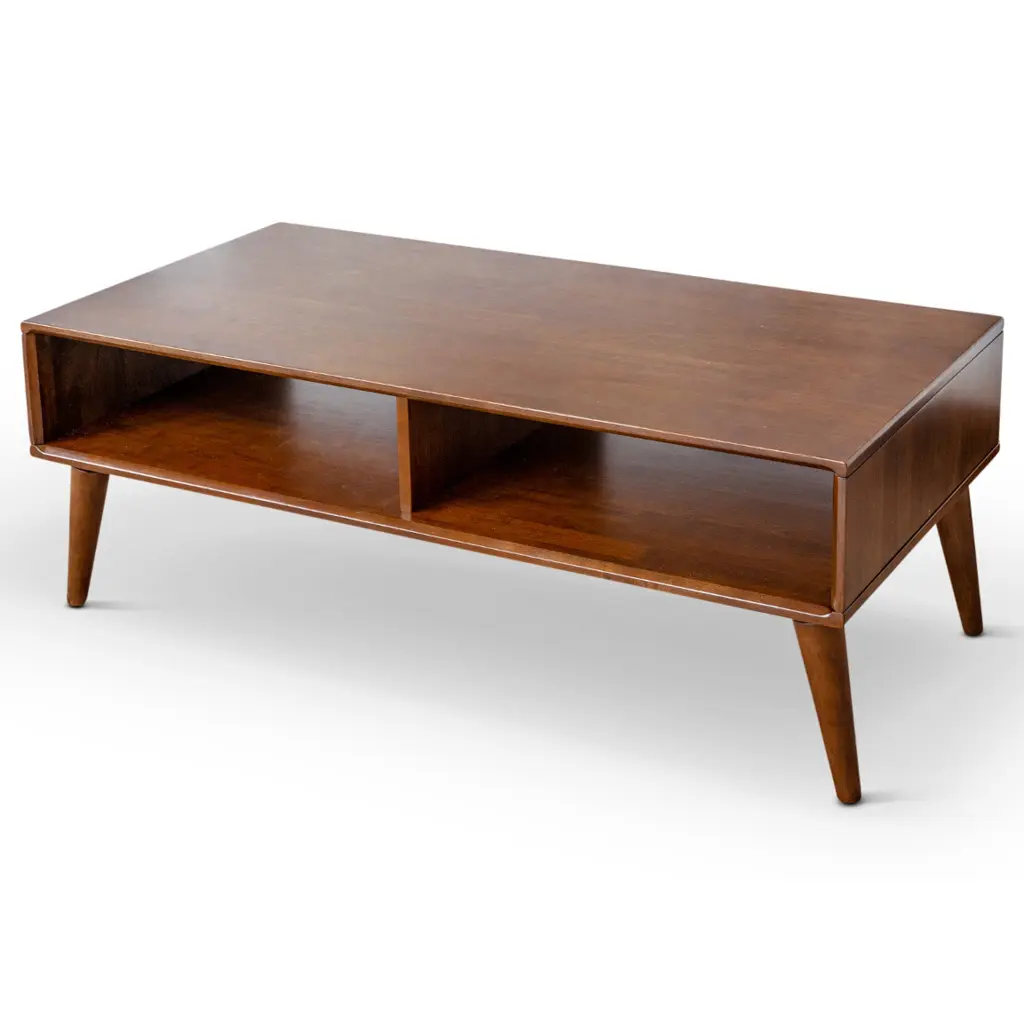 Hazel Solid Timber Walnut Brown Coffee Table Brown Solid Timber ashcroft furniture