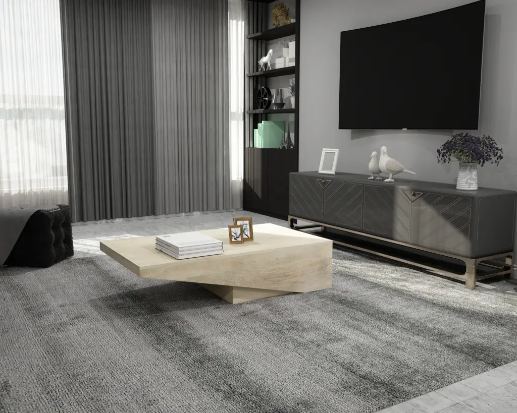 Modern White Washed Solid Wood Coffee Table White Washed Primary atlantic solid wood furniture