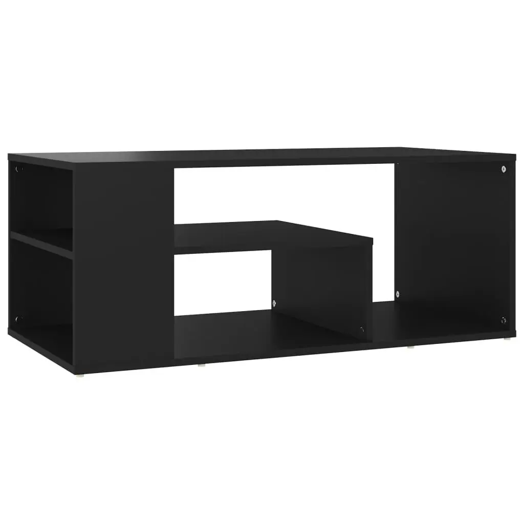 Black Coffee Table 39.4x19.7x15.7 Inches Engineered Wood Living Room Furniture