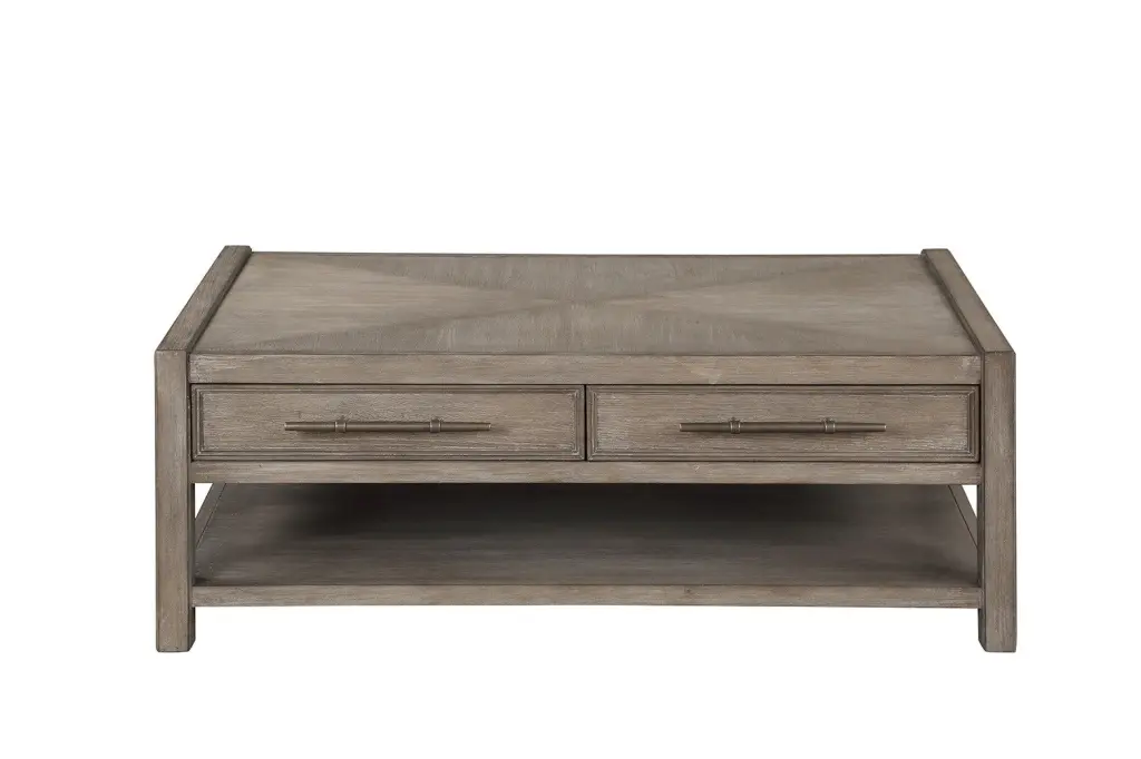 Cypress Lane 50 Inch Coffee Table White Oak Finish No Assembly Required bridgevine home