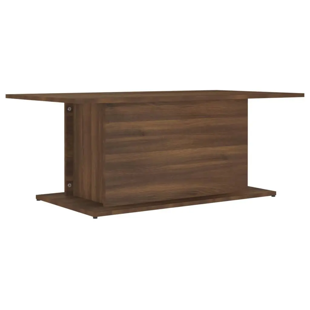 Brown Oak Engineered Wood Coffee Table 40.2x21.9x15.7 Inches