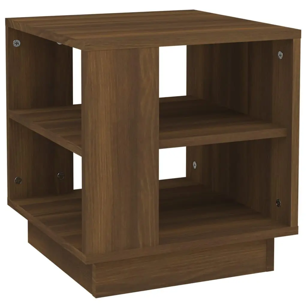 Brown Oak Engineered Wood Coffee Table 15.7x15.7x16.9 Inches