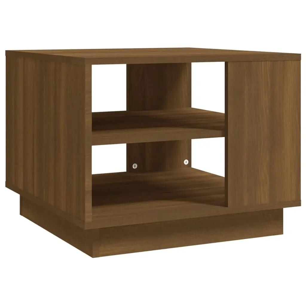 Brown Oak Engineered Wood Coffee Table 21.7x21.7x16.9 Inches