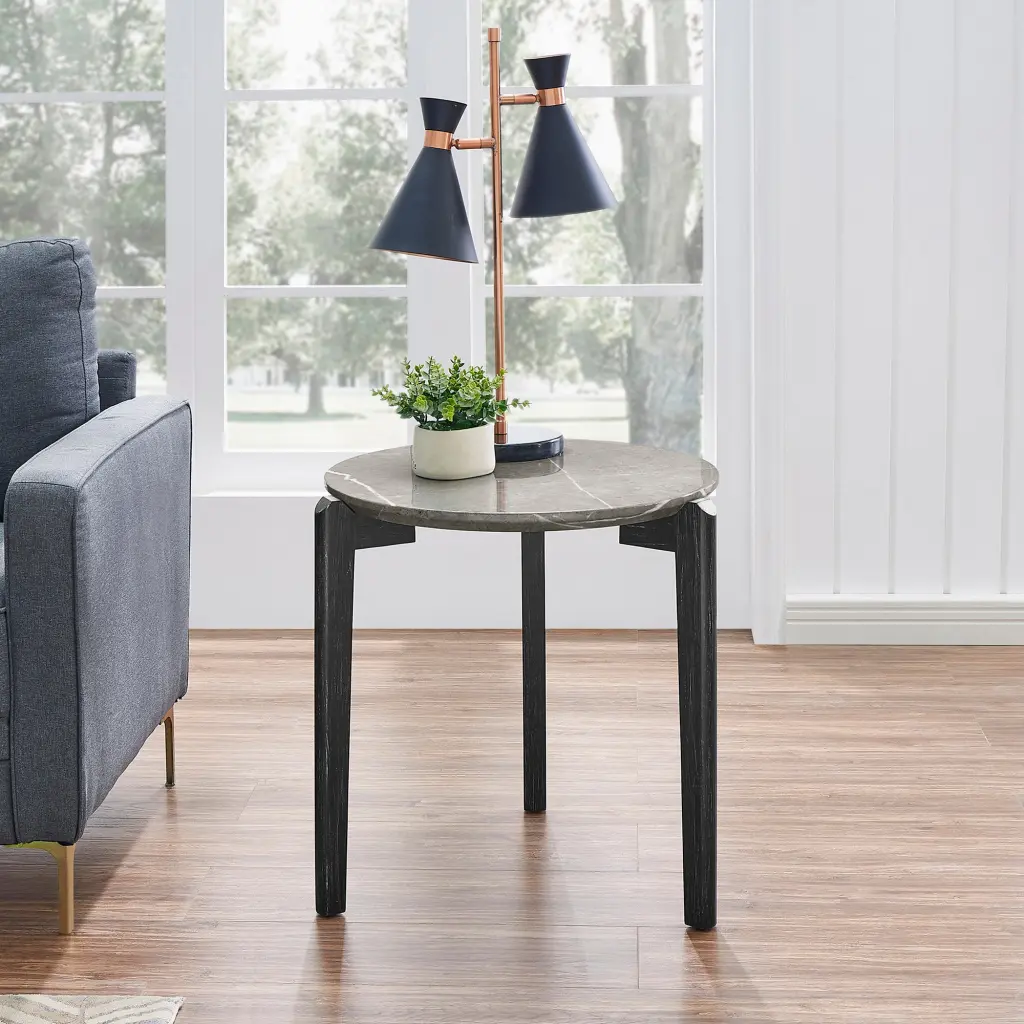 Modern 24 Inch Round Small Coffee Table Living Room chuangyuan wood industry
