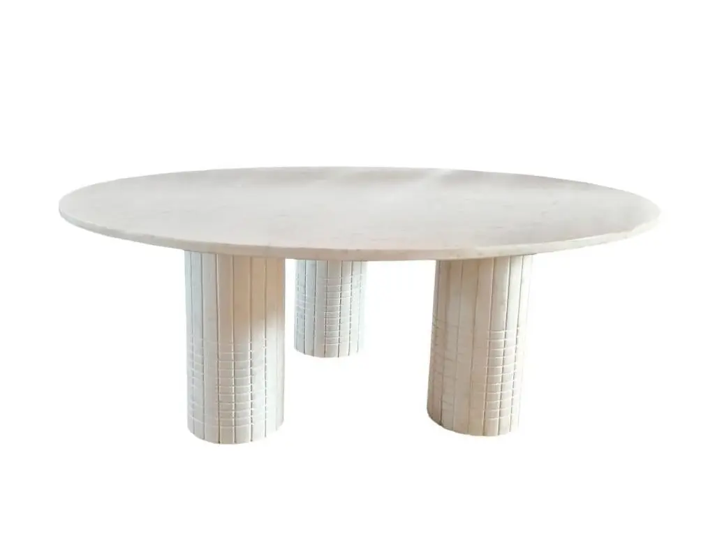 Astoria Round Genuine Marble Coffee Table White Coaster Company
