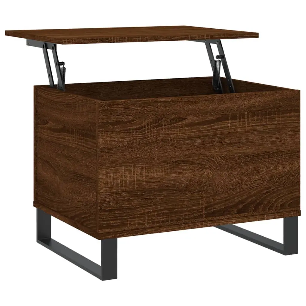 Coffee Table Brown Oak 23.6x17.5x17.7 Inches Engineered Wood Living Room Table
