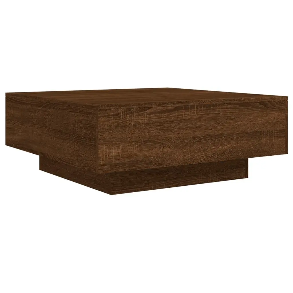 Coffee Table Brown Oak 31.5x31.5x12.2 Inches Engineered Wood