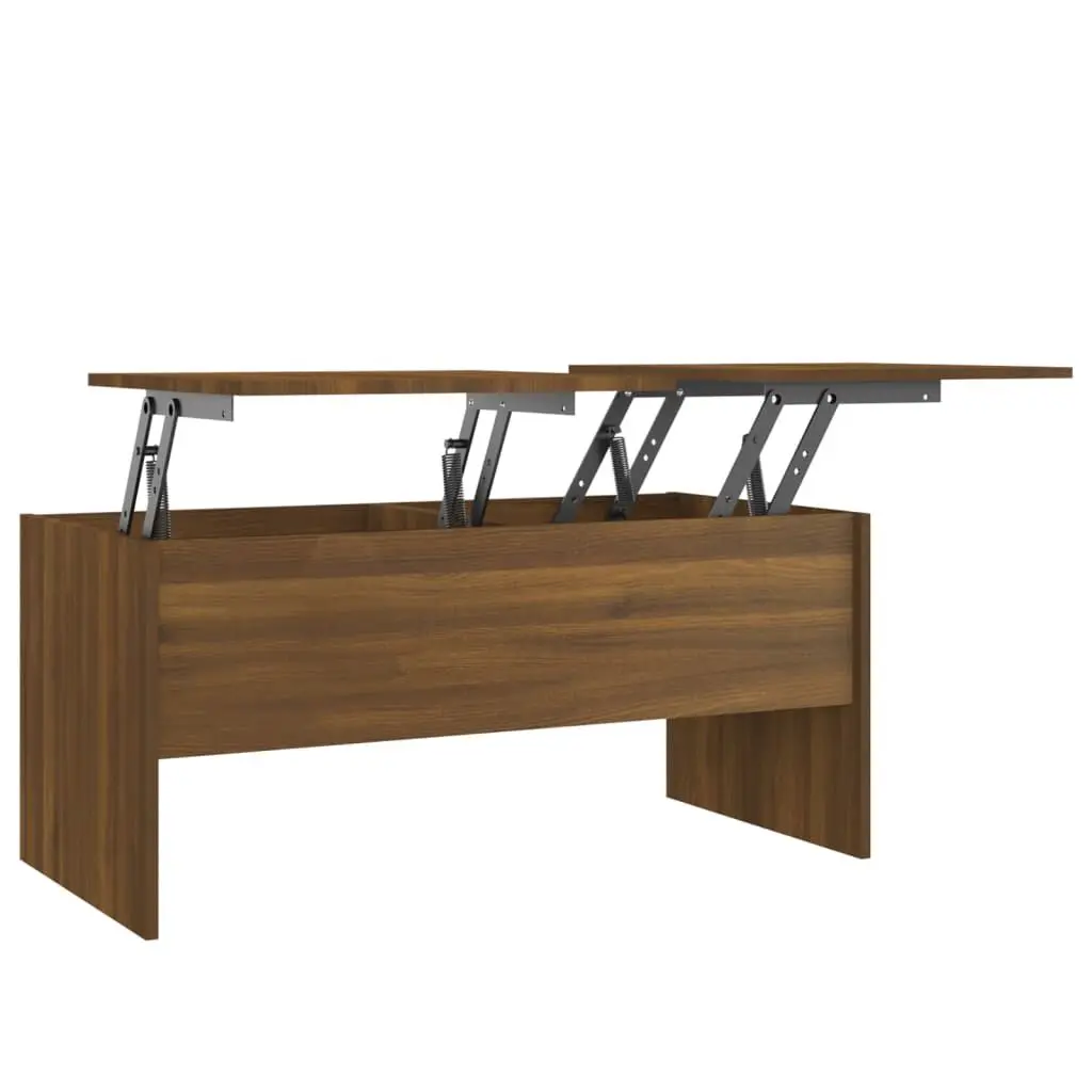 Coffee Table Brown Oak 40.2x19.9x18.3 Inches Engineered Wood Living Room