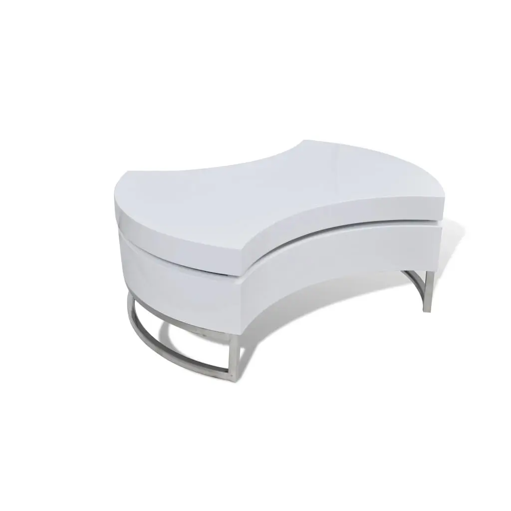 Coffee Table Influence-Adjustable High Gloss White Modern