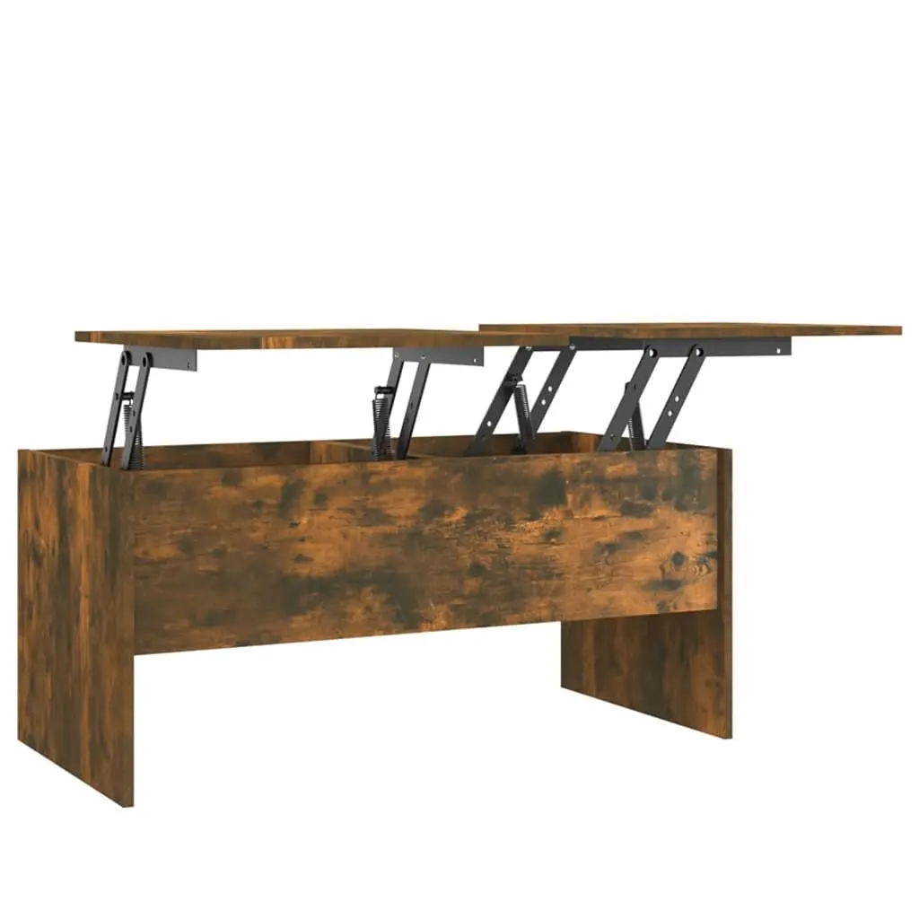 Coffee Table Smoked Oak 40.2x19.9x18.3 Inches Engineered Wood Living Room