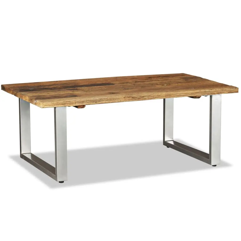 Coffee Table Solid Reclaimed Wood 39.4x23.6x15 Inches Rustic Living Room
