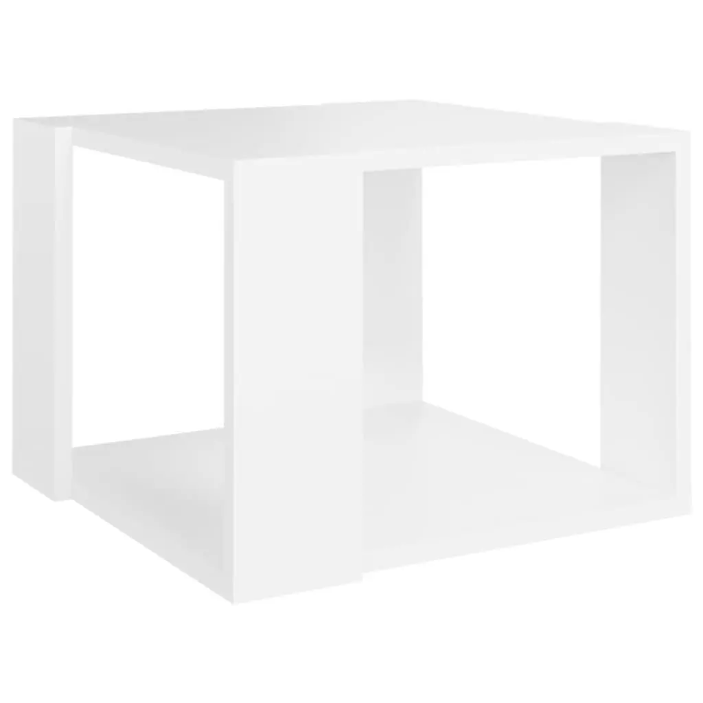 Coffee Table White 15.7x15.7x11.8 Inches Engineered Wood Side Table