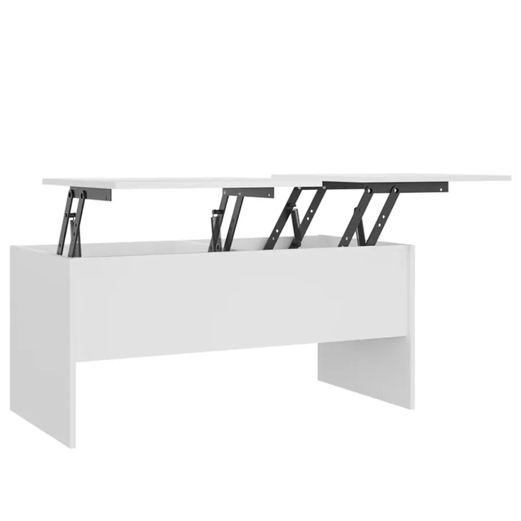 Coffee Table White 40.2x19.9x18.3 Inches Engineered Wood Living Room