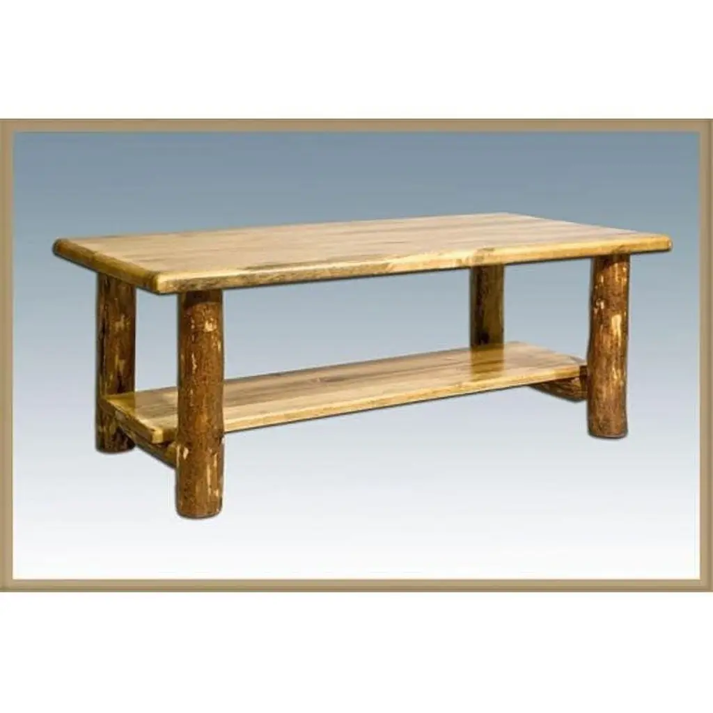 Glacier Country Coffee Table Shelf Rustic Living Room Furniture D2D Technologies