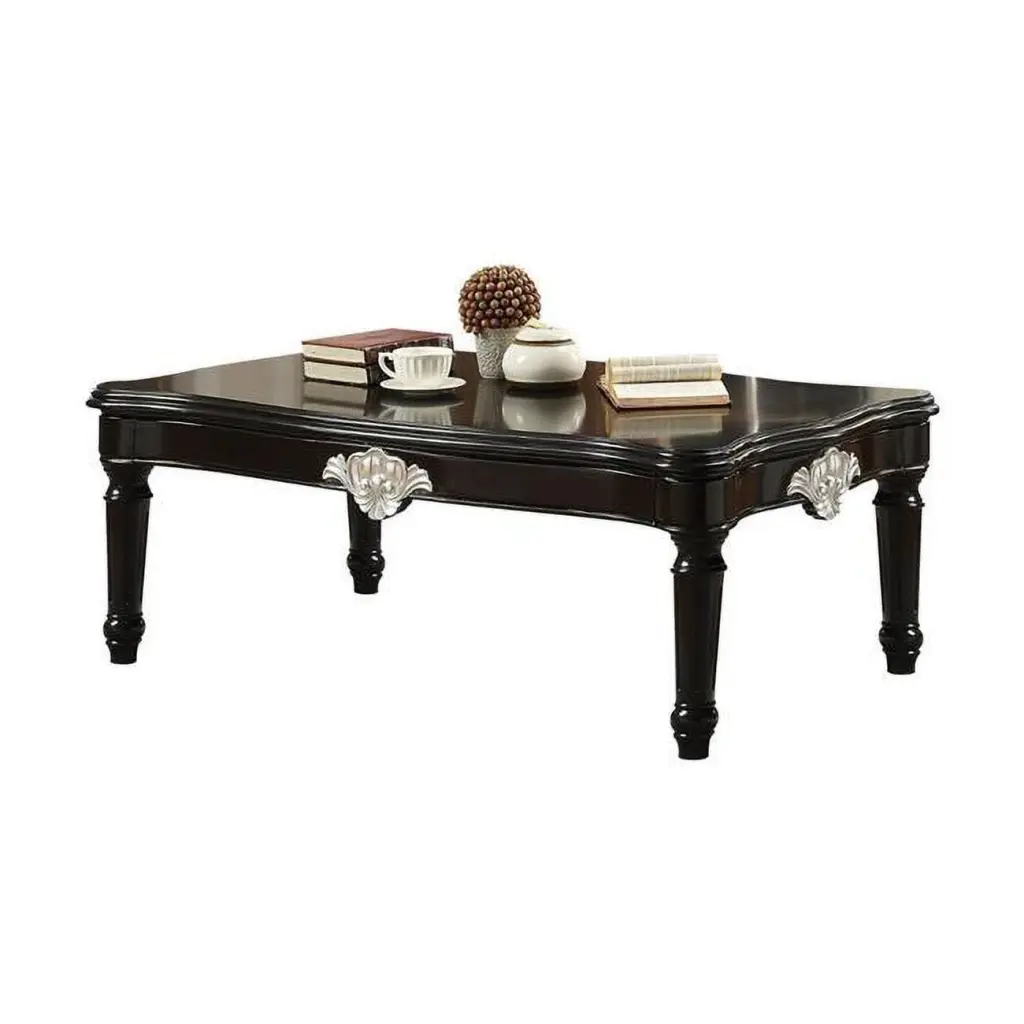 55 Inch Rectangular Coffee Table Black Living Room Fancy Fixtures