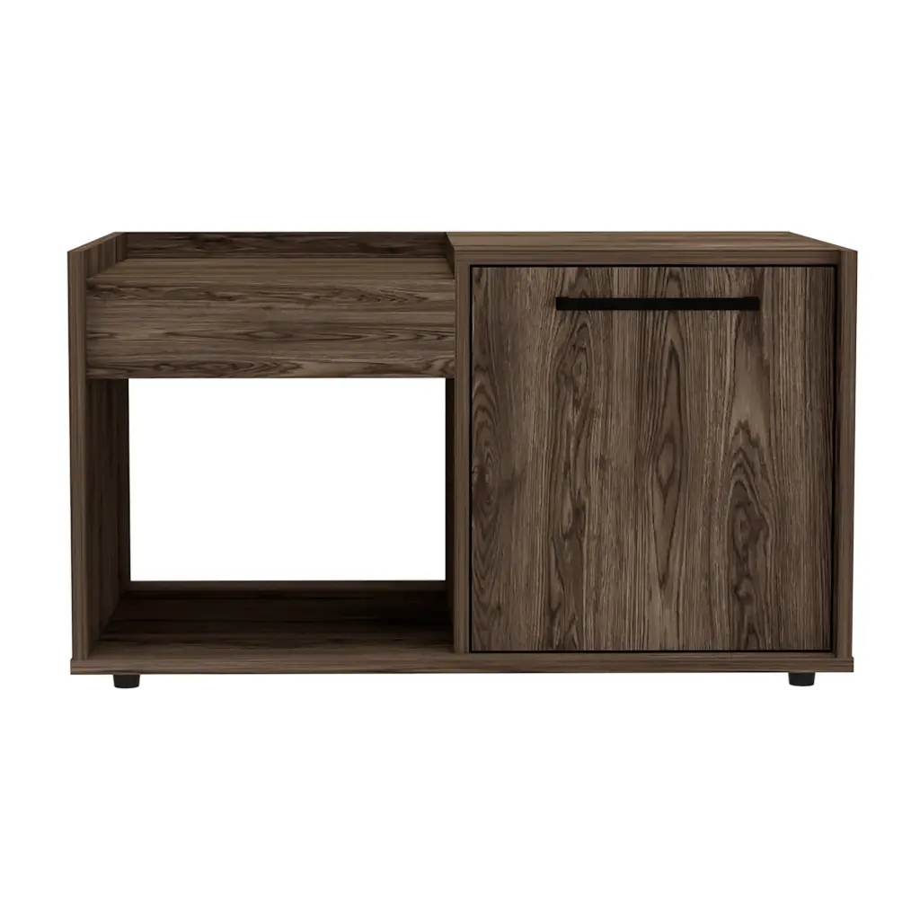 Tualatin 2 Shelf Coffee Table Dark Walnut Brown furniture max