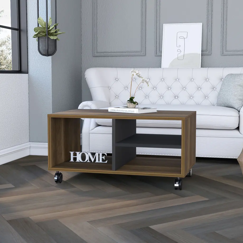 Willow 3 Shelf Rectangle Coffee Table Walnut And Black Brown Primary furniture max