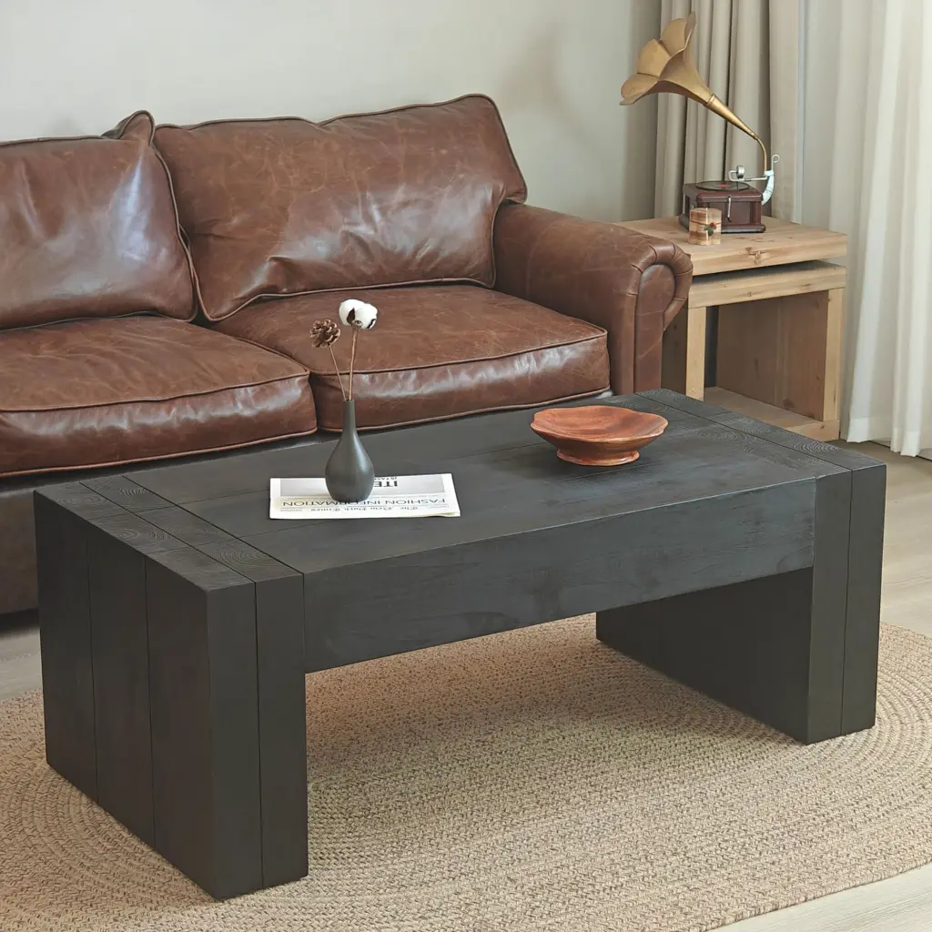 Black Wood Coffee Table Modern Multi Functional Living Room Table Storage grandboard home