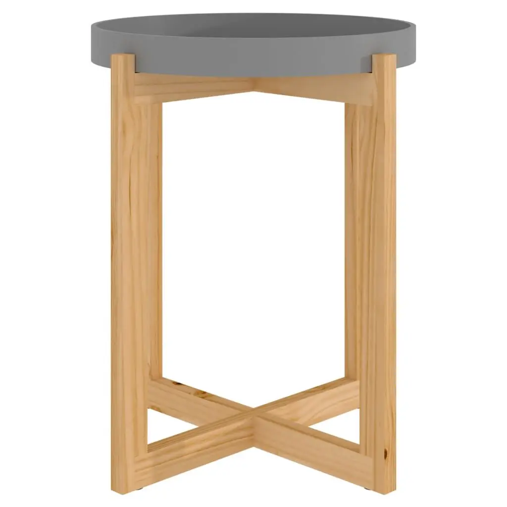 Gray Coffee Table 16.1 Inch Square Engineered Wood & Pine End Table