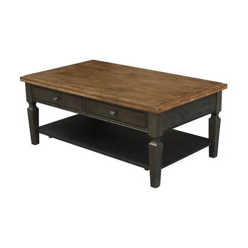 Vista Coffee Table Hickory and Washed Coal Finish GSI Homestyles