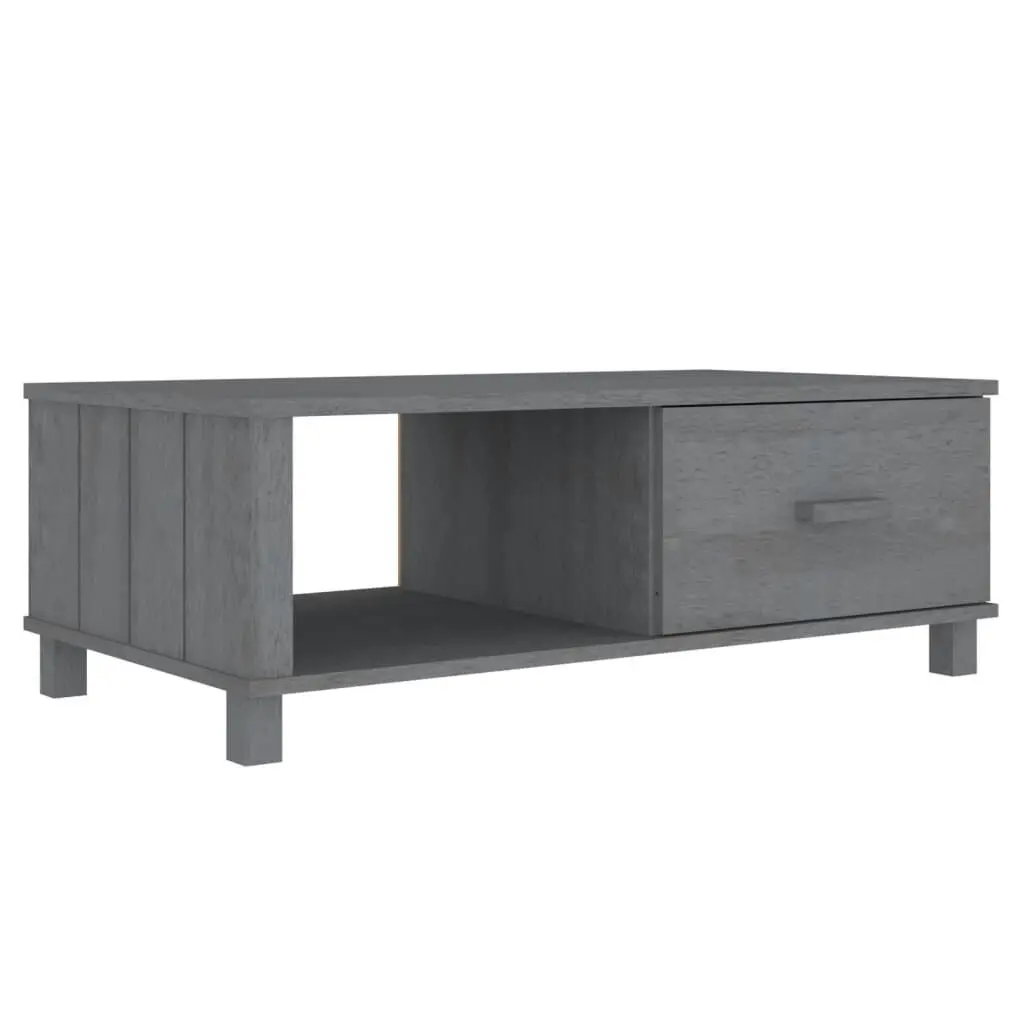 HAMAR Dark Gray Coffee Table 39.4x21.7x13.8 Inches Solid Pine Wood