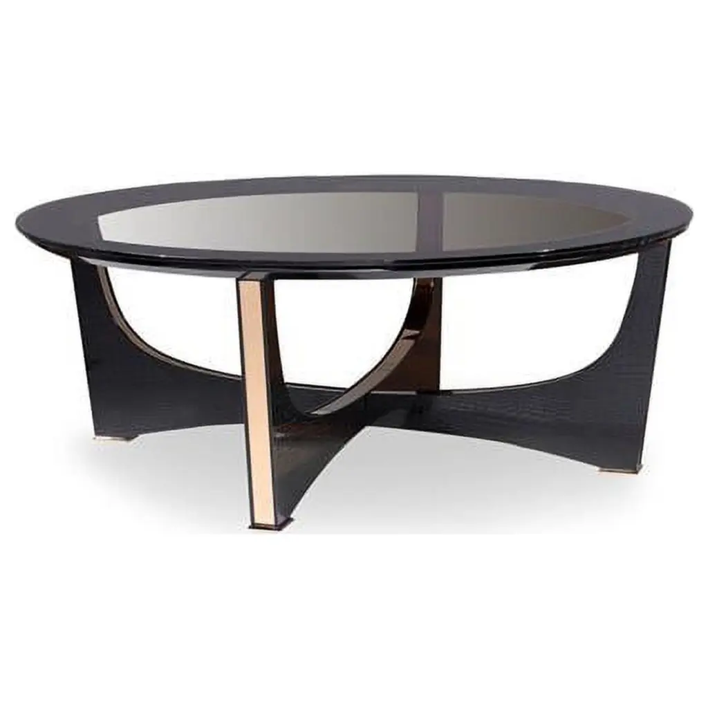 Contemporary Coffee Table Oak Wooden Top and Wenge Colored Finish HomeRoots