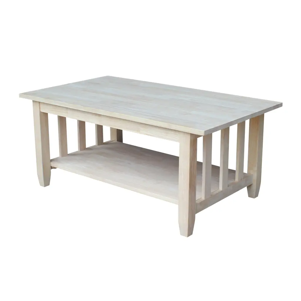International Concepts Unfinished Mission Tall Coffee Table Living Room