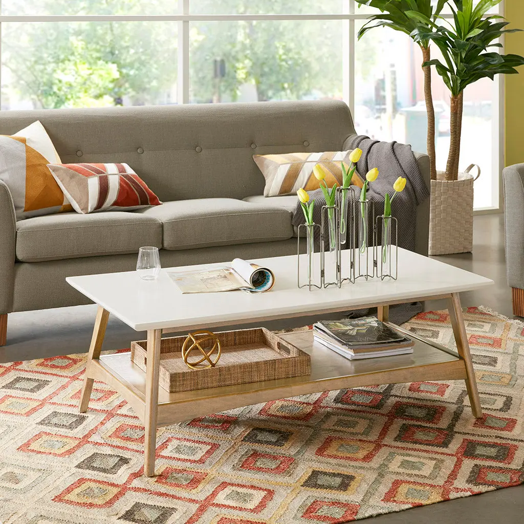 Coffee Table Off White Natural Wood jla