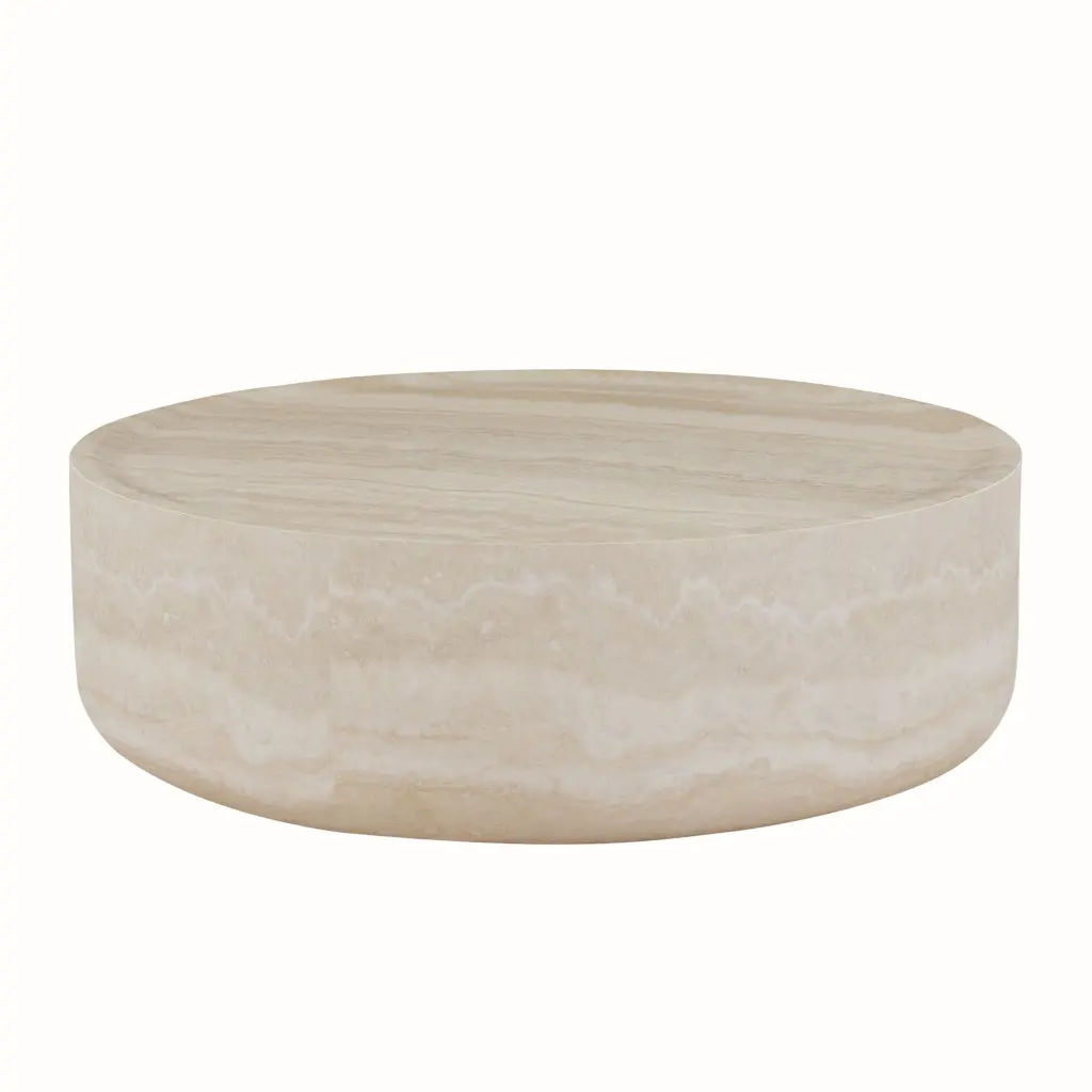 35.43 Inch Faux Mars Pattern Coffee Table Round Tea Table Living Room Modern Decor justone interior