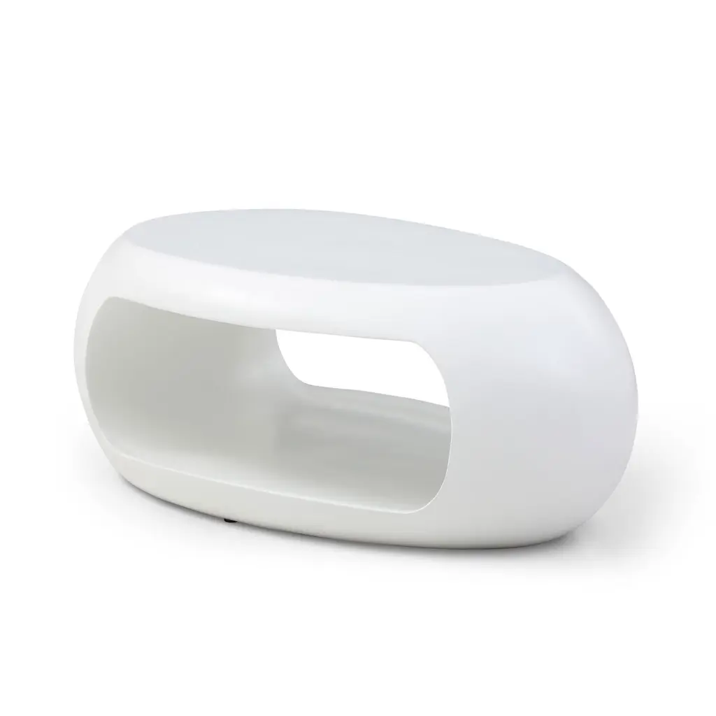39.37 Inch Oval Coffee Table Robust Fiberglass Living Room justone interior