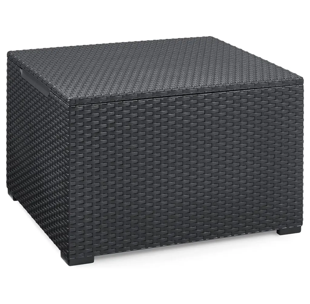 LeCeleBee Emma Corfu Coffee Storage Table Modern All Weather Outdoor Patio Furniture Grey
