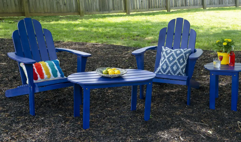 Linon Adirondack Oval Coffee Table Blue Outdoor Patio