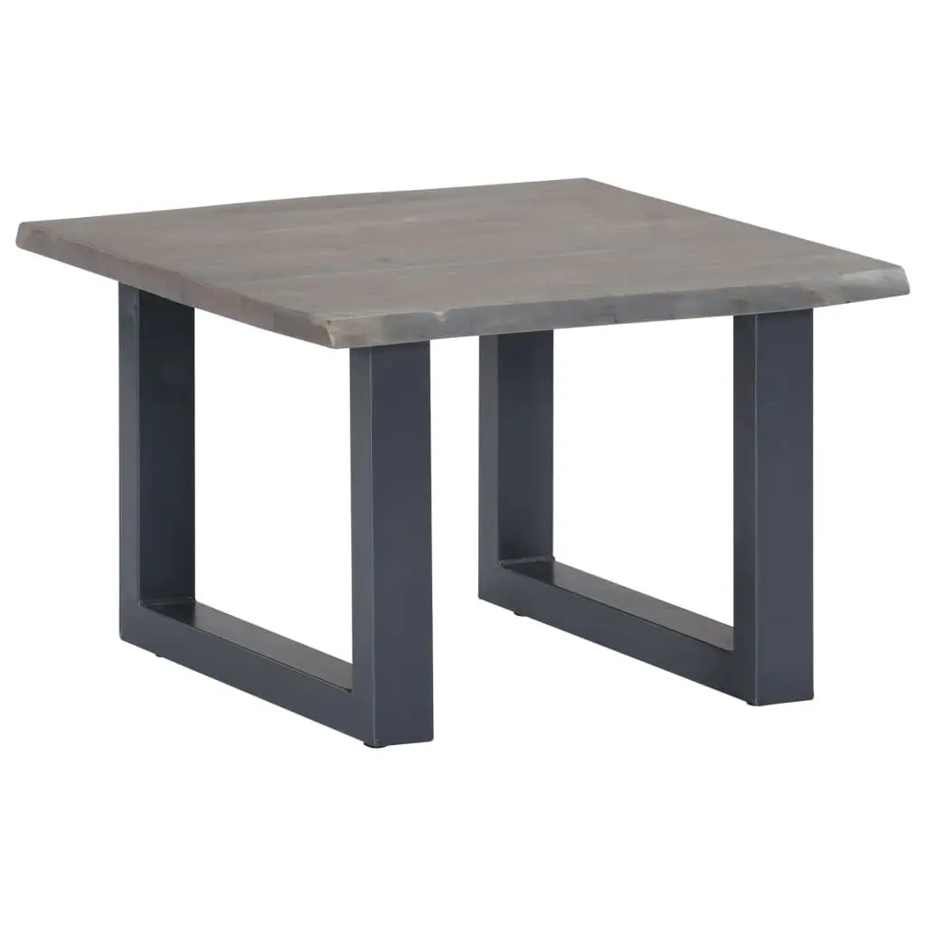 Live Edge Coffee Table Gray 23.6x23.6x15.7 Inches Modern Furniture