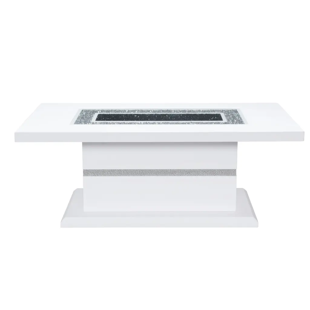 Ariya White Coffee Table Rubber Wood luxe modern furniture
