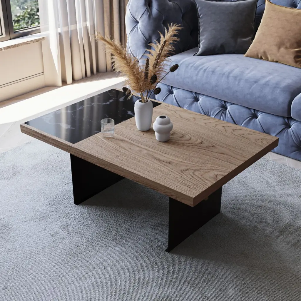 Massive Design-Kaupi-Pine Black Coffee Table Living Room