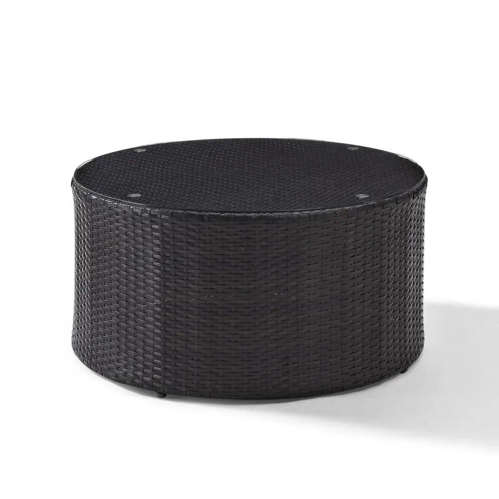 Maykoosh Rustic Romance Outdoor Wicker Round Coffee Table Brown