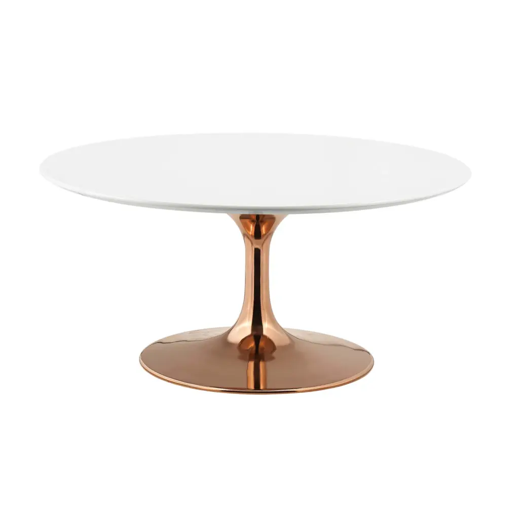 Modern Deco Contemporary Urban Design Living Room Coffee Table White Rose Gold